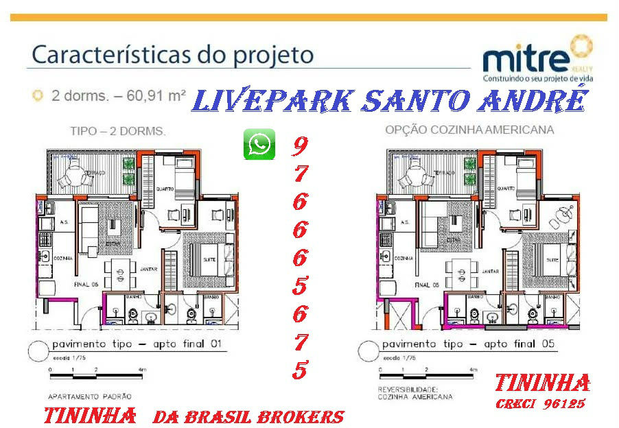 Livepark Santo André Plantas 2 Dorms 60m²