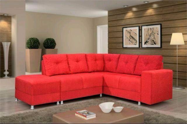 sofa canto vermelho