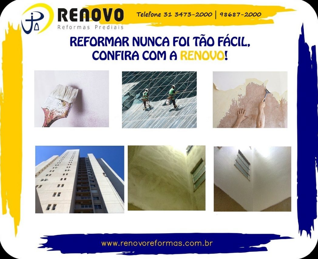 BH Renovo Reforma Predial Retrofit Fachada Edificações em Belo Horizonte