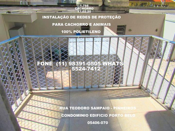 Rua Teodoro Sampaio, 1.788 , Pinheiros, Cond. Edif. Porto Belo,  05406-070.