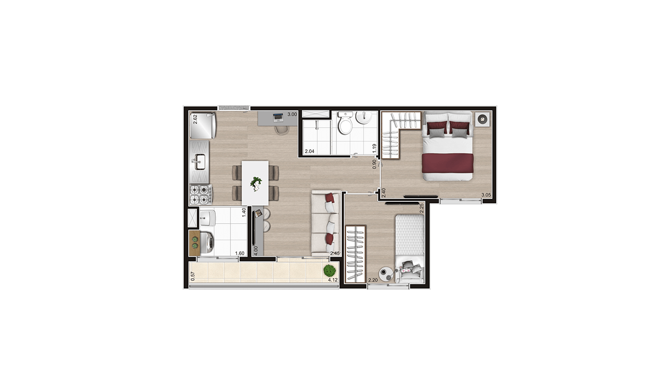 Planta 38m² 1