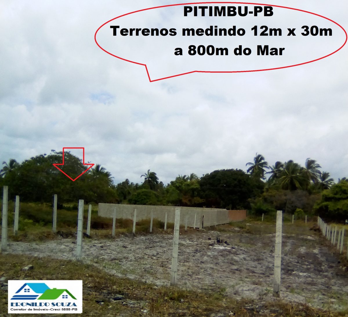 PITIMBU-PB - 02 lotes de terreno no Lot. Ponta de Coqueiro a 800m do Mar - F-1