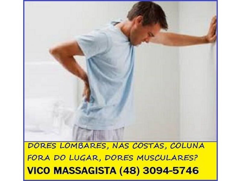 Massagem para dores no nervo ciático, centro, São José SC - dor lombar, lombalgia, lumbago, na coluna, nas costas, dor muscular, estiramento, lesão