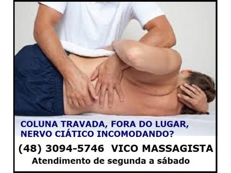 massagem para coluna travada, fora do lugar, nervo ciático atacado, dor nas costas e coluna